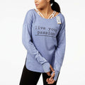 Ideology Women's Live Your Passion Strappy Back Long Sleeve T-shirt, Size 1X