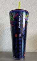 Starbucks Floral & Leaves Purple Plastic Tropical Cold Cup 24Oz