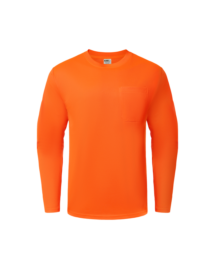 Kiwi High Visibility Orange Long Sleeve Safety Shirt [73500]