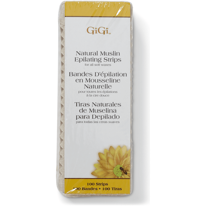 Gigi Natural Muslin Epilating Strips Small (1.75" X 4.5") 100 Strips