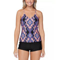 Raisins Juniors Coconut Grove Printed Macramé Tankini Top