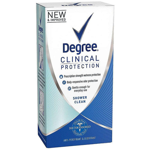 Degree Women Clinical Protection Antiperspirant Deodorant, Shower Clean, 72-Hour, 1.7 oz