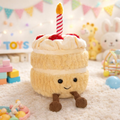 Strawberry Cream Birthday Cake Plush | Aesthetic Keepsake & Pretend Play Toy