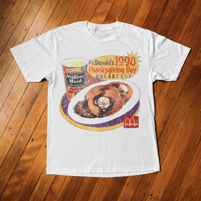1998 Thanksgiving Breakfast Promo White Vintage Wash T-Shirt