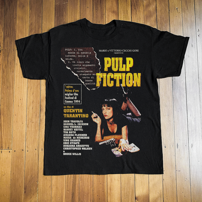 94 Italian Pulp Fiction Promo Black T-Shirt