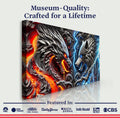 3D Dragon and Wolf Wall Art IV