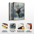 Snowy Forest Moose Double Exposure Wall Art