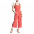 Aqua Tie-Back Wide-Leg Jumpsuit, Size Large