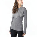 INC International Concepts Embellished Fringe Sweater, Gray,  Size XL