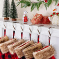Minetom Christmas Stocking Holders Set of 6 Metal Mantle Hooks Silver