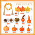 Jutom 148 PCS Fall Artificial Pumpkins Set with Pinecones Acorns Leaves
