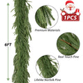 Christmas Norfolk Pine Garland Artificial Greenery Mantle Fireplace Decor 6FT