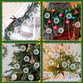 Shimeyao 12 Pcs Christmas Metal Snowflake Ornaments Hollow Disc Grey
