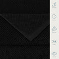CASA COPENHAGEN Popcorn Textured Cotton Bath Towel Set Black 24x48 6pc
