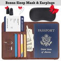 Shvigel US RFID Blocking Passport Holder Travel Case Brown Small
