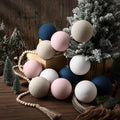 MiniInflat 12 Pc 4Inch Neutral Textured Christmas Ball Ornaments Cream Blue Pink