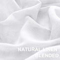 Turquoize Linen Sheer Rod Pocket Curtains 52x63in Set of 2 Pure White