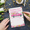 YGRBXJZD Fall Pumpkin Birthday Invitation Girl Pink Floral 4x6 20 Sets
