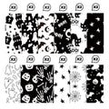 Halloween Scrapbook Paper 24 Sheets 11.8x11.8 Black & White Double-Sided