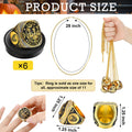Highergo Halloween Skeleton Trophy Rings Set 6pcs with Neck Chain Stand