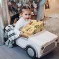 WRAPLULU Christmas Truck Wrapping Paper 4 Jumbo Sheets 28x40in Yellow