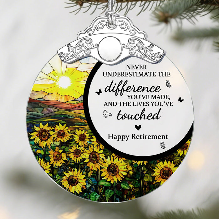 Jocidea Retirement Gifts Stained Glass Christmas Ornament Design E