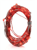 2PK Tiny Lites Battery Operated Indoor Silver Wire LED Light String, Red, 6-Feet