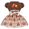 Sebaoyu Thanksgiving Dog Dress Brown Turkey Skirt Small Size