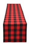Yourtablecloth Buffalo Checkered Table Runner 14x108 Red and Black Cotton