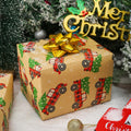 CAMKUZON Kraft Christmas Wrapping Paper Roll Vintage Red Black Plaid 17.4 Inch