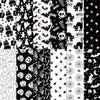 Halloween Scrapbook Paper 24 Sheets 11.8x11.8 Black & White Double-Sided