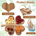 Geetery 12 Pc Wooden Four Leaf Snack Serving Tray Set Multi-color Clover