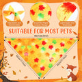 Preboun 100Pcs Fall Thanksgiving Dog Bandanas Pumpkin Maple Leaves Yellow Orange