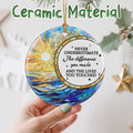 VIAKDEM Christmas Ornaments Going Away Farewell Gifts Ceramic Design A