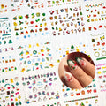 Namrec Christmas Nail Stickers 5D Embossed Santa Snowflake Colorful 2 Sheets