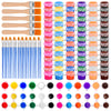 Dyrfolm 145 Pcs Mini Acrylic Paint Set 12 Colors Washable Bulk Pack
