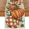 Artoid Mode Polka Dot Pumpkins Vine Wood Fall Table Runner 13x36 Inch