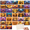 Tlenpo Halloween Postcards 32pcs 4x6in 350gsm Vintage Pumpkin Skeleton