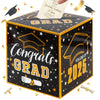 BEISHIDA 2025 Graduation Card Box Black Gold 9x9x9 Inch Party Decor