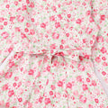 AWIBMK Mommy and Me Floral Boho A-Line V Neck Long Sleeve Dress Blue Pink Size L