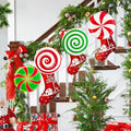 Generic Gingerbread Christmas Wooden Ornaments Large Red White Peppermint