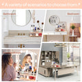 KAOTGOT Pine Wood Acrylic Makeup Organizer with Brush & Lipstick Holder