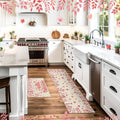 Pickmesh Valentine Kitchen Mats 2 Pc Non-Slip Love Heart Pink 17x29 & 17x47