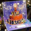 CANREVEL 3D Pop Up Fireworks Birthday Card LED Music Orange Cake Color
