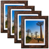 SESEAT 8x10 Picture Frames Rustic Brown with Mat Photo Frames 4 Pack