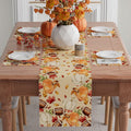 XCHI Fall Football Pumpkin Maple Leaves Table Runner Colored 13x108 Inch