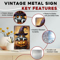 ARTWALLURE Halloween Pumpkin Ghost Vintage Metal Tin Sign 8x12 inch
