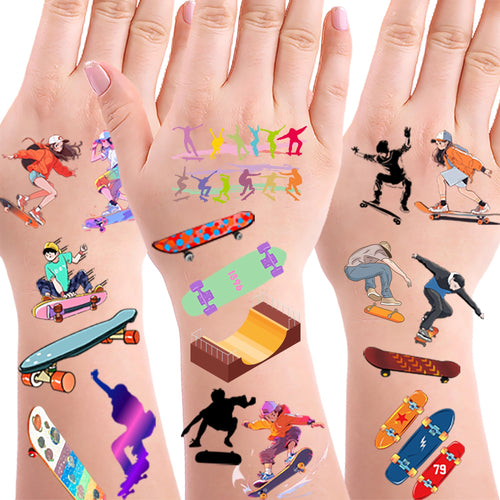 300 Skateboard Party Temporary Tattoos Stickers Sport Birthday Baby Shower Party