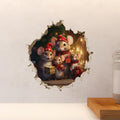 My Wonderful Walls Christmas Family Mouse Hole Decal 3D Effect 5x5 Multi