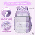 KEBEIXUAN Backpack Set 3PCS School Lunch Box Pencil Case Pink 11.81x7.87x17.32